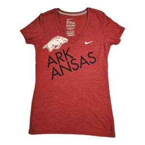 NWOT University of Arkansas top short sleeve Size ‎ Medium Slim Fit Woman's Nike